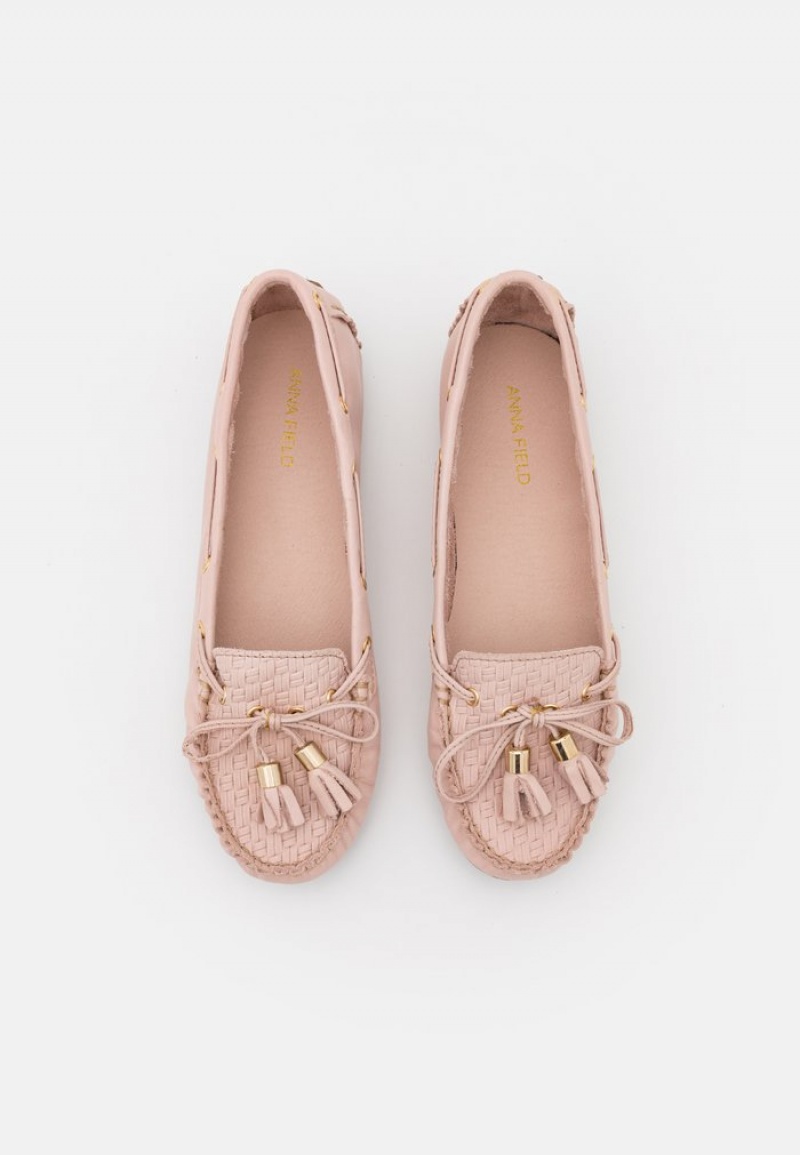 Anna Field Promo Leather Moccasins Lave Sko Dame Rosa | NO-ELIDG-9853