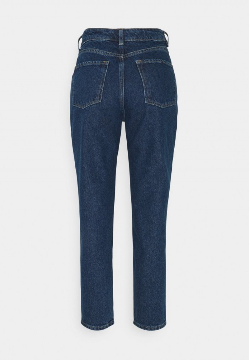 Anna Field Promo Mom Fit Jeans Tapered Fit Bukser Dame Blå | NO-MKSPY-8475