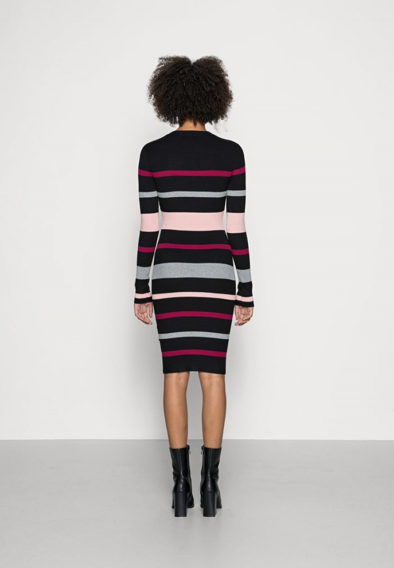 Anna Field Promo Regular Fit Stripes Jumper Kjole Dame Svarte | NO-PUYAT-0596