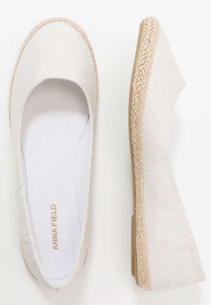 Anna Field Top 10 Espadrilles Ballerinasko Dame Sølv | NO-QDGTU-1072