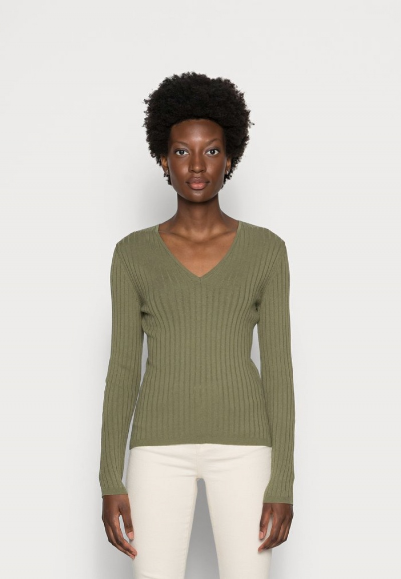 Anna Field Top 10 Jumper Pullover Dame Khaki | NO-NARXK-2538