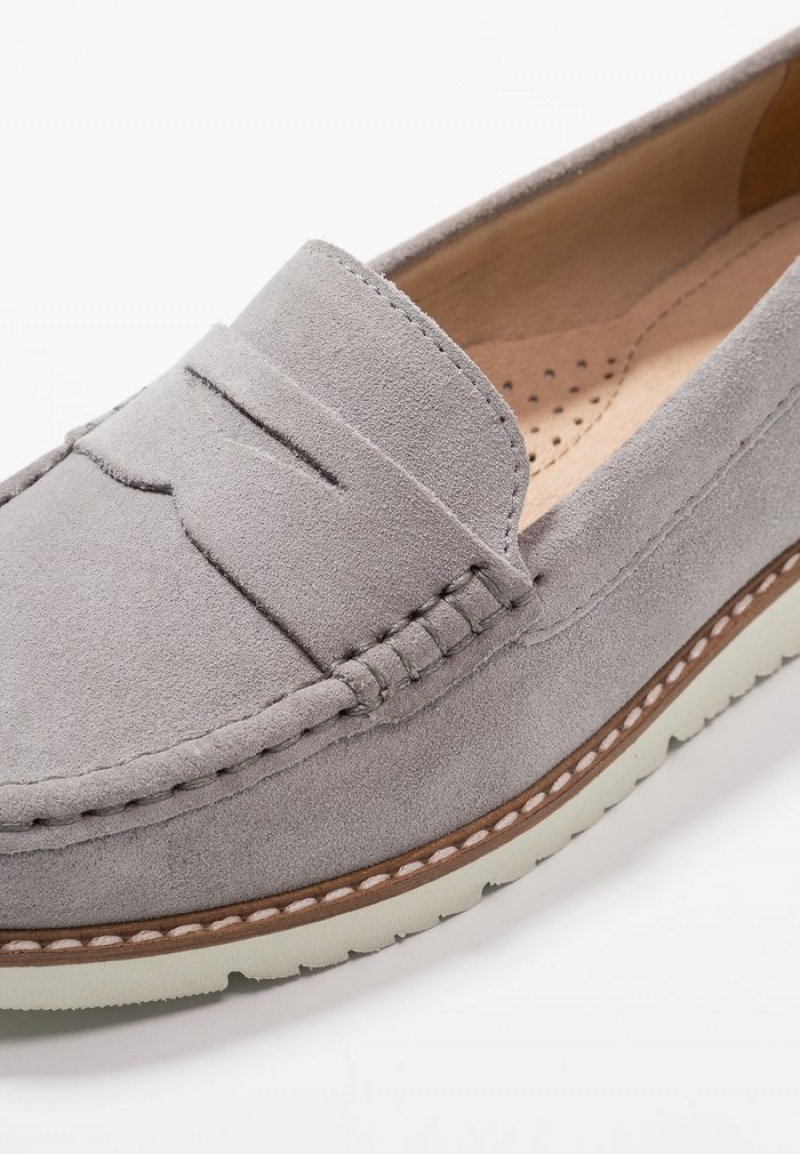 Anna Field Top 10 Komfort Leather Slip-Ons Lave Sko Dame Grå | NO-YPFKA-7236