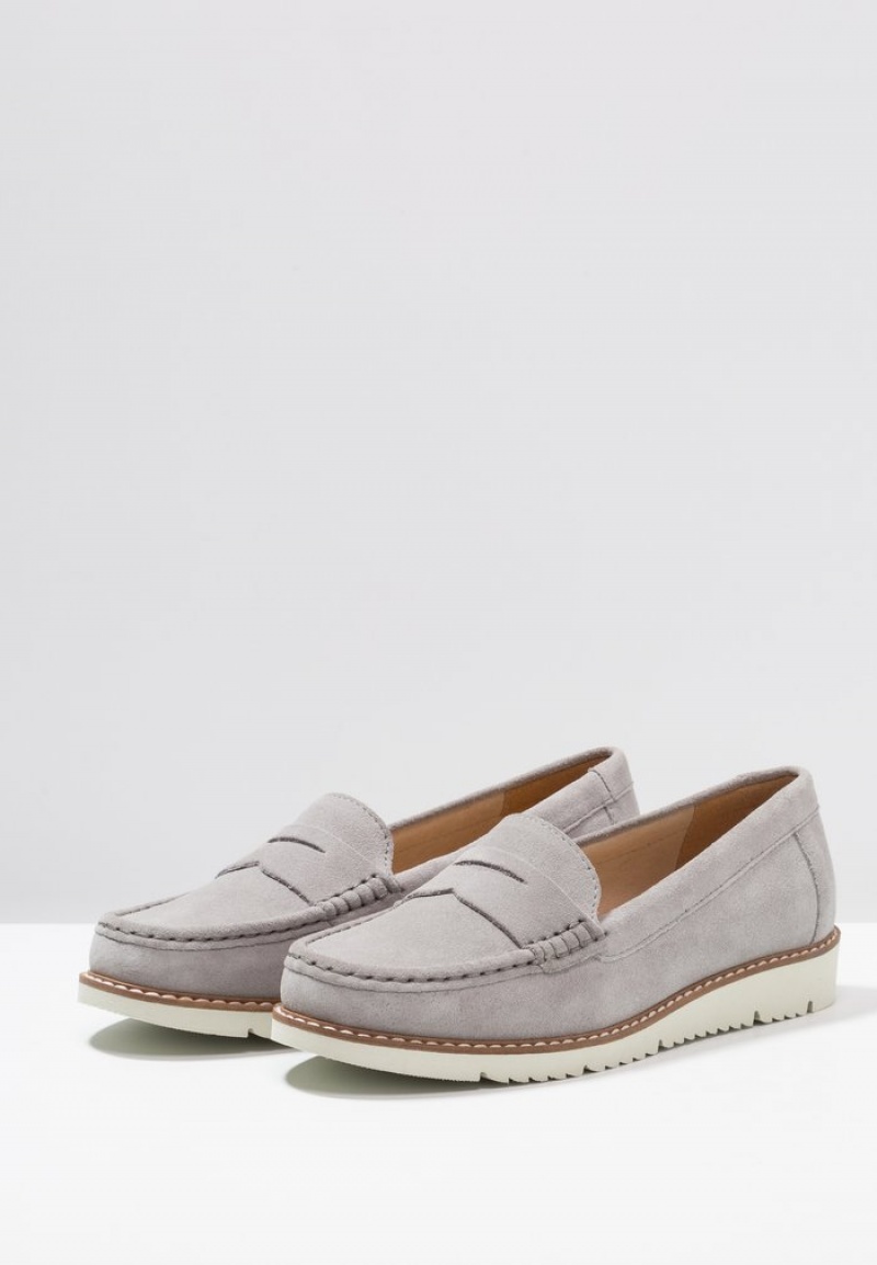 Anna Field Top 10 Komfort Leather Slip-Ons Lave Sko Dame Grå | NO-YPFKA-7236