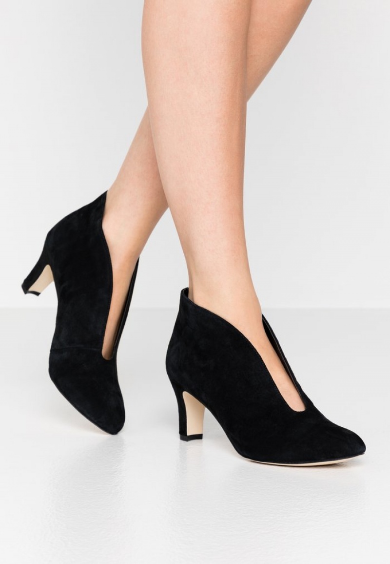 Anna Field Top 10 Leather Ankle Boots Pumps Dame Svarte | NO-TLSWP-7368