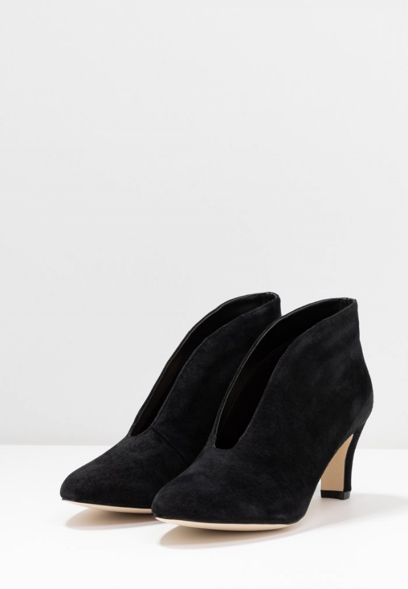 Anna Field Top 10 Leather Ankle Boots Pumps Dame Svarte | NO-TLSWP-7368