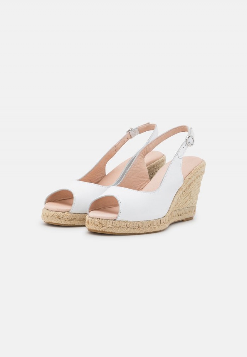 Anna Field Top 10 Leather Espadrilles Sandaler Dame Hvite | NO-WPDXM-3021