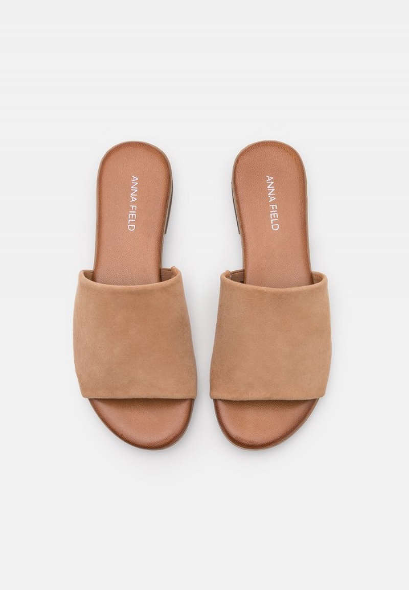 Anna Field Top 10 Leather Mules Dame Beige | NO-KUAHW-2540