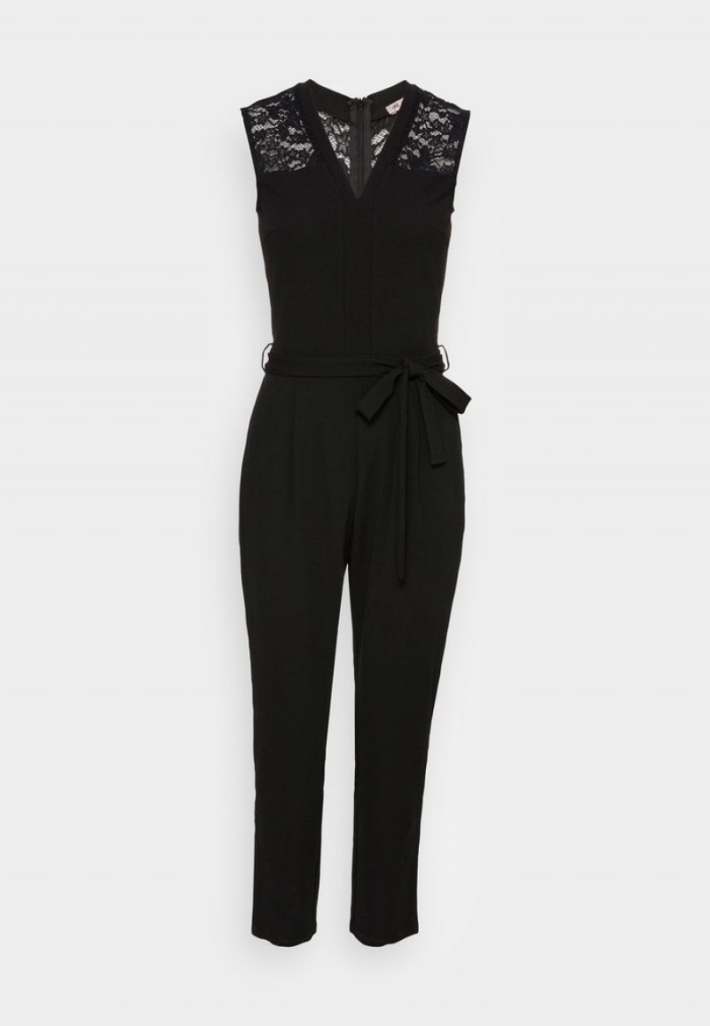 Anna Field Top 10 Occasion V Neck Belted Ermeløse Jumpsuit Dame Svarte | NO-IOCJF-7961