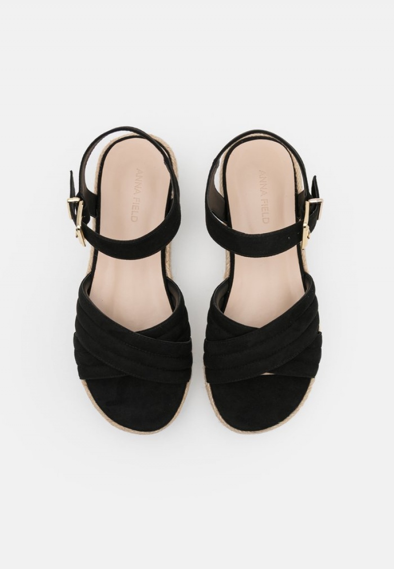 Anna Field Top 10 Platform Sandaler Dame Svarte | NO-RKLVS-5478