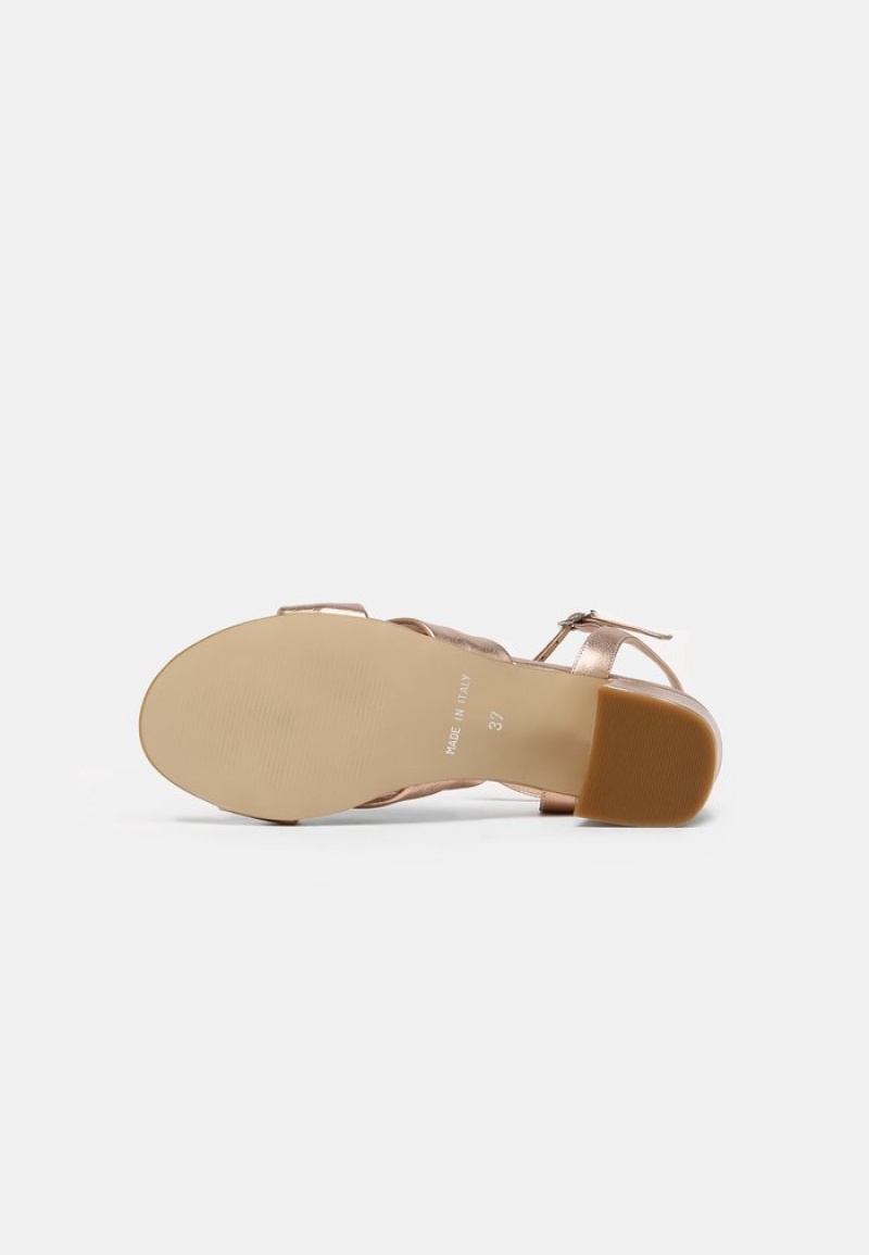 Anna Field Top 10 Sandaler Dame Rosa Gull | NO-PDJOZ-8637