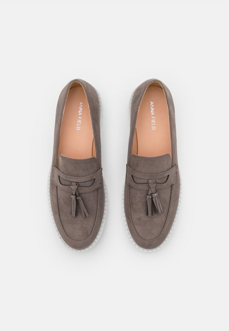 Anna Field Top 10 Slip-Ons Lave Sko Dame Grå Brune | NO-QUZBG-9837