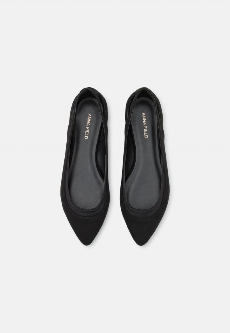 Anna Field Wholesale Ballet Pumps Ballerinasko Dame Svarte | NO-WTCZL-9426