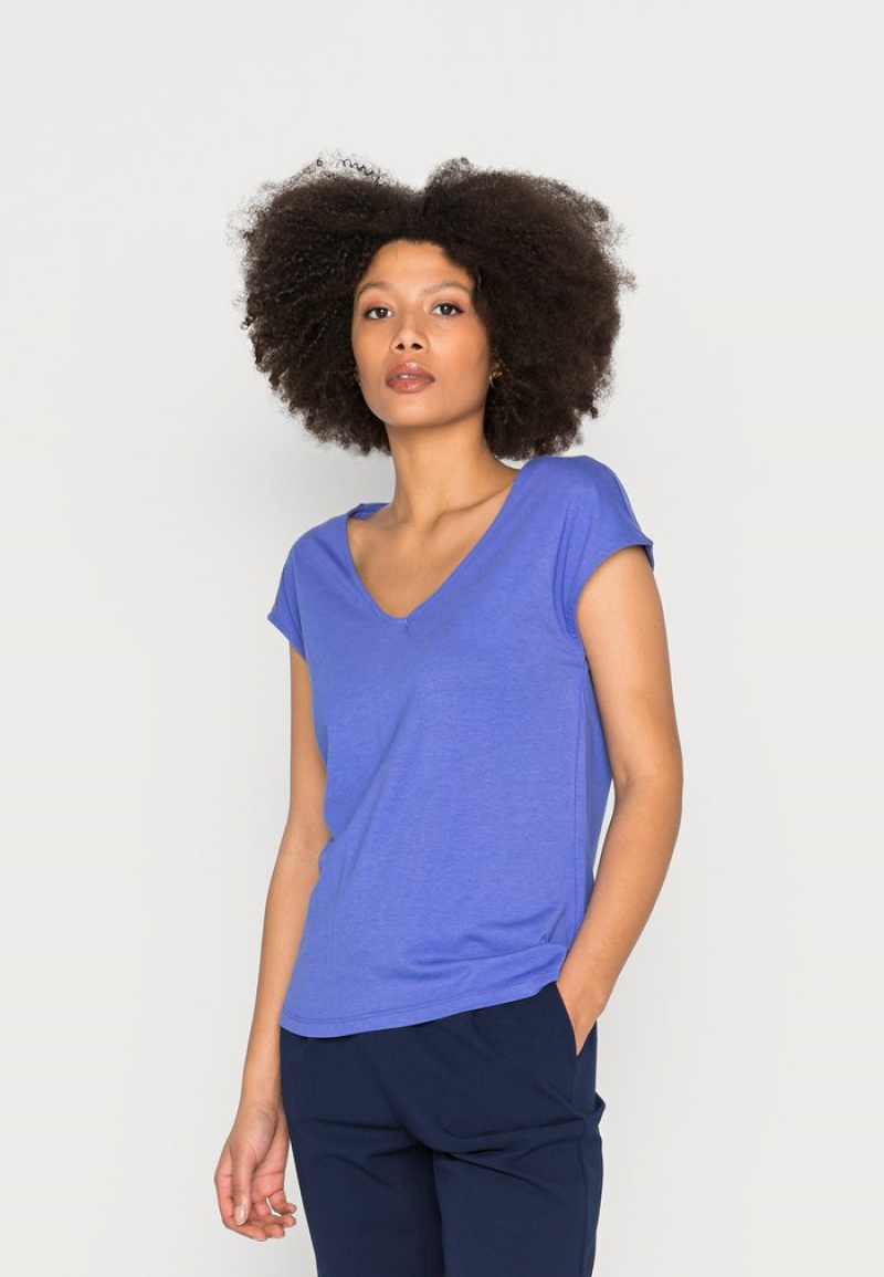 Anna Field Wholesale Basic T-Skjorte Dame Kongeblå Blå | NO-HFGVJ-8102