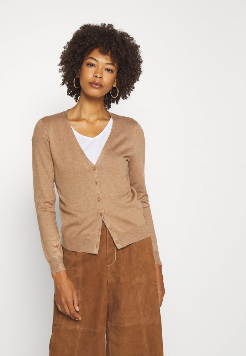 Anna Field Wholesale Basic V-Neck Cardigan Dame Brune | NO-FSHNK-4296