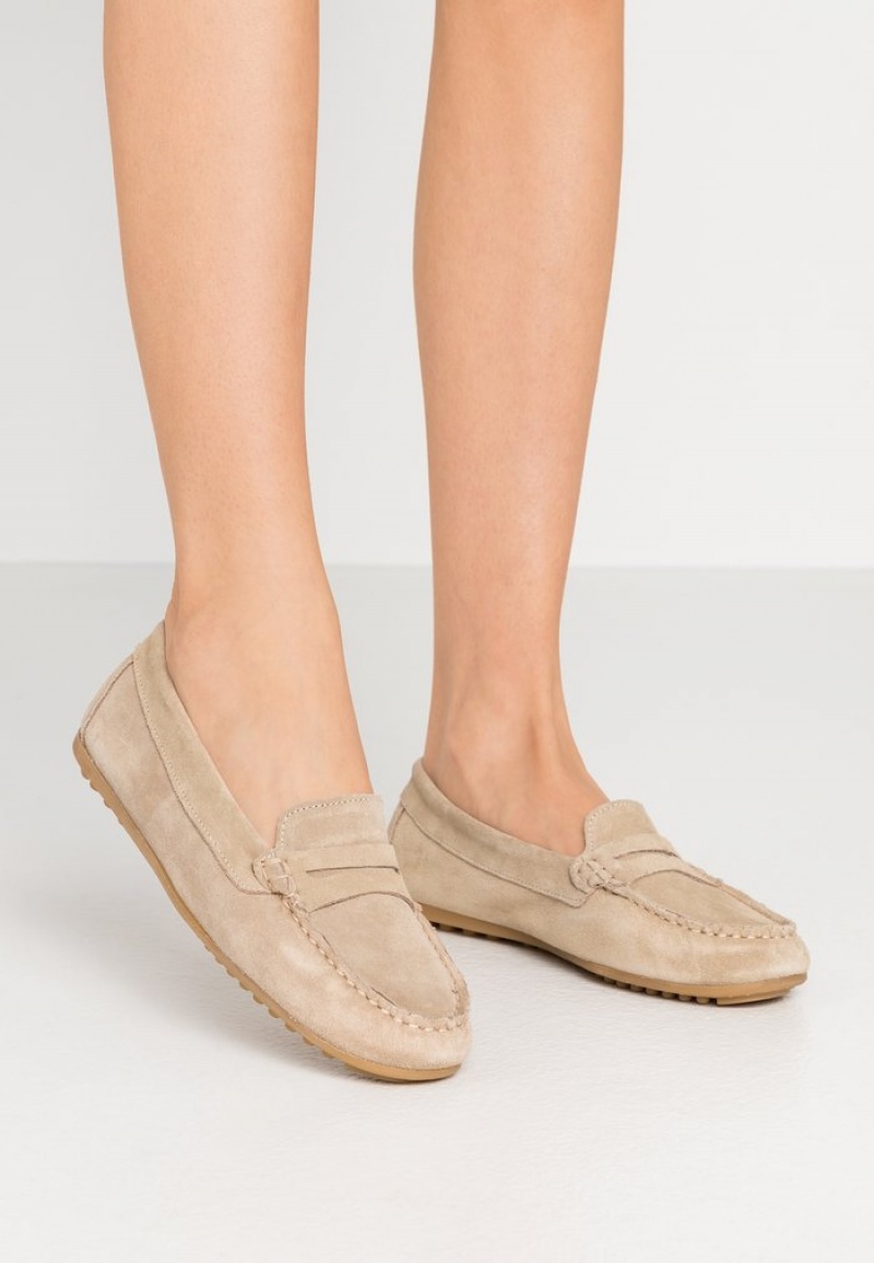 Anna Field Wholesale Leather Moccasins Lave Sko Dame Beige | NO-GUHAT-6134